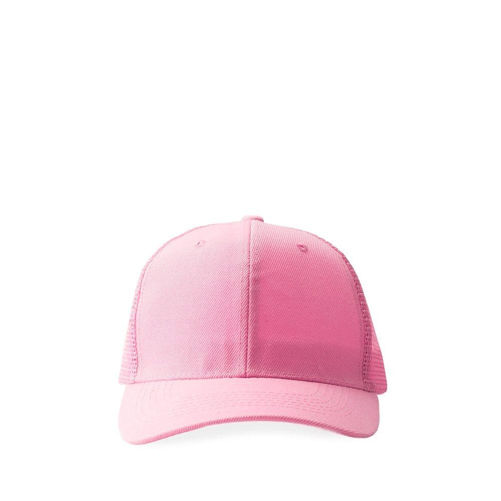 Boné Poliéster Aba Curva DI1727 na cor Rosa claro, brinde personalizado Sky Brindes