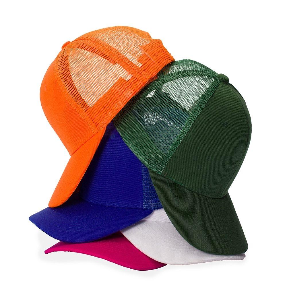 Boné Poliéster Aba Curva DI1727 na cor Branco, brinde personalizado Sky Brindes
