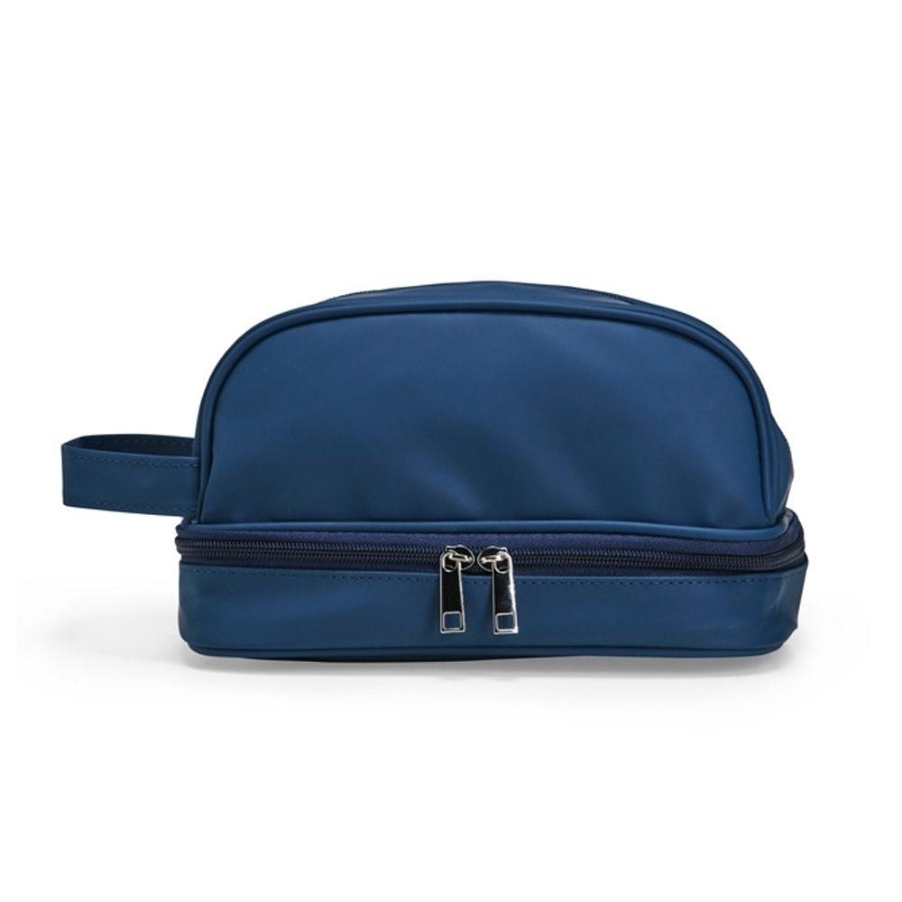 Necessaire Couro Sintético DI1734 na cor Azul, brinde personalizado Sky Brindes