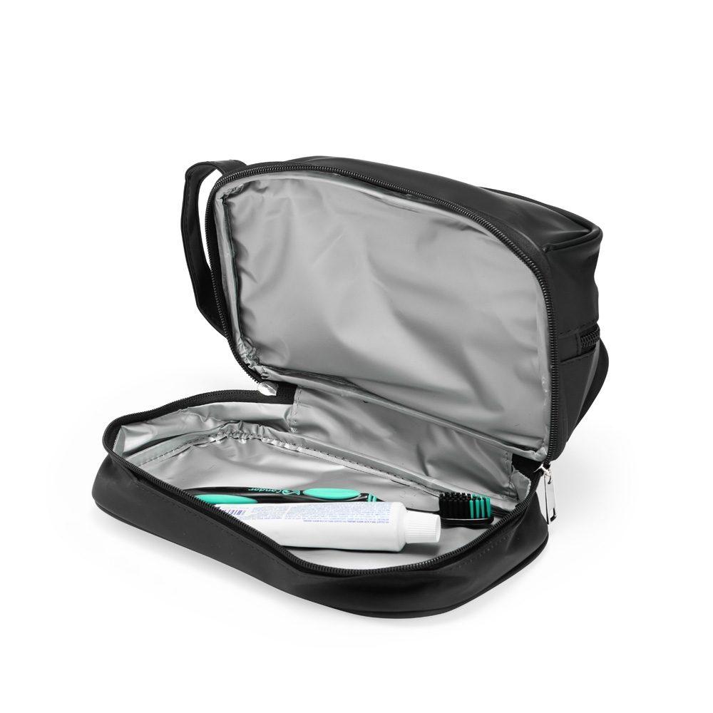 Necessaire Couro Sintético DI1734 na cor Azul, brinde personalizado Sky Brindes