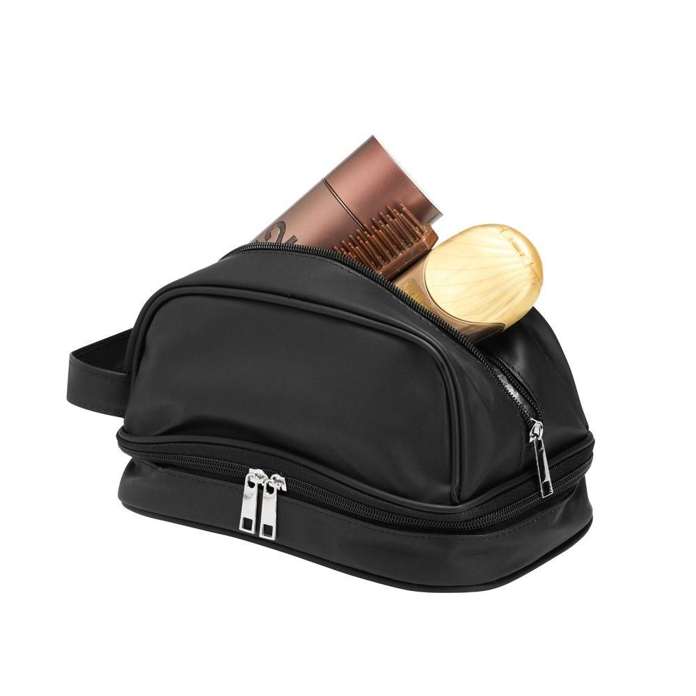 Necessaire Couro Sintético DI1734 na cor Azul, brinde personalizado Sky Brindes