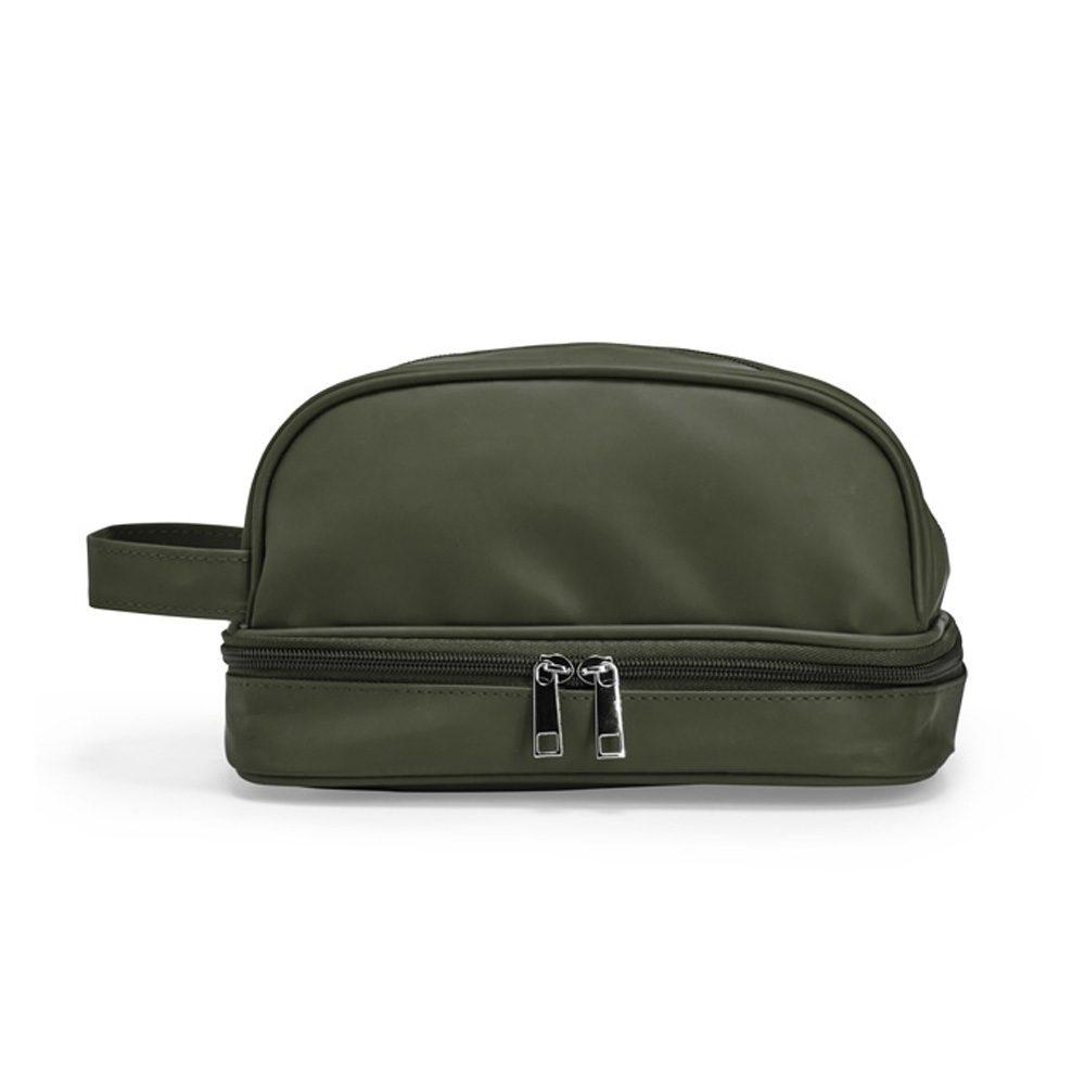 Necessaire Couro Sintético DI1734 na cor Verde, brinde personalizado Sky Brindes