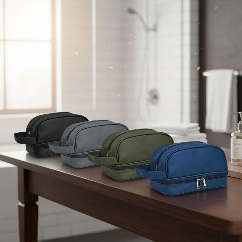 Necessaire Couro Sintético DI1734 na cor Azul, brinde personalizado Sky Brindes
