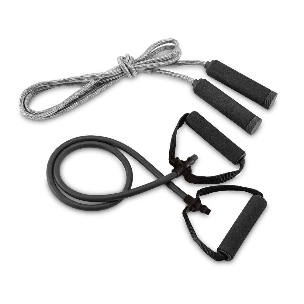 Conjunto Fitness 2 Peças DI1738 na cor Preto, brinde personalizado Sky Brindes