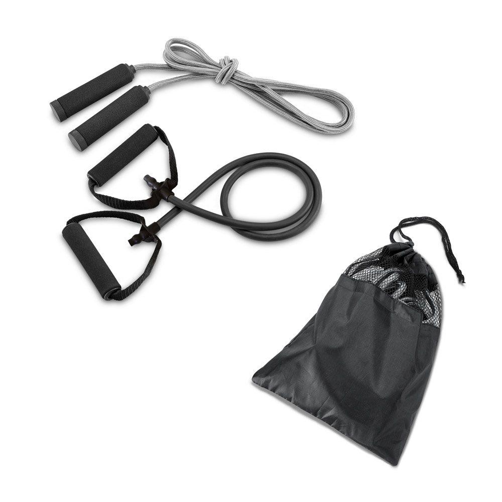 Conjunto Fitness 2 Peças DI1738 na cor Preto, brinde personalizado Sky Brindes