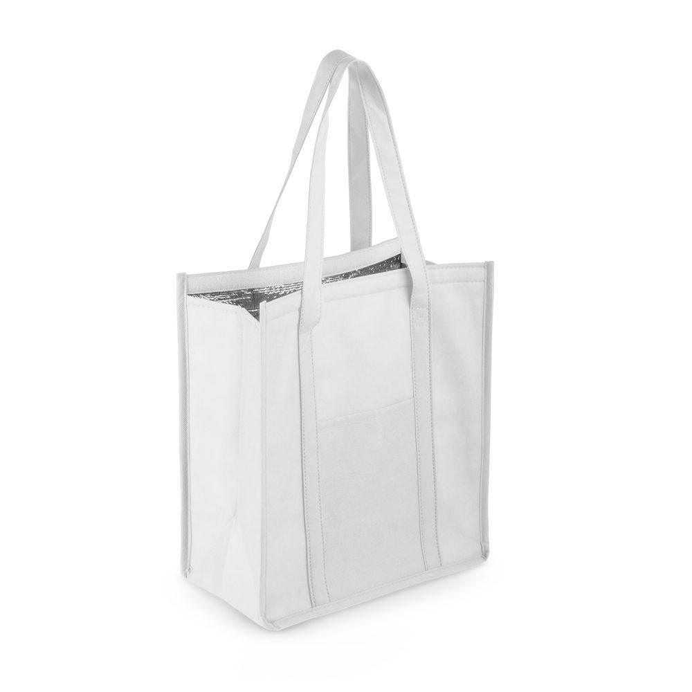 Sacola Térmica em TNT DI1739 na cor Branco, brinde personalizado Sky Brindes