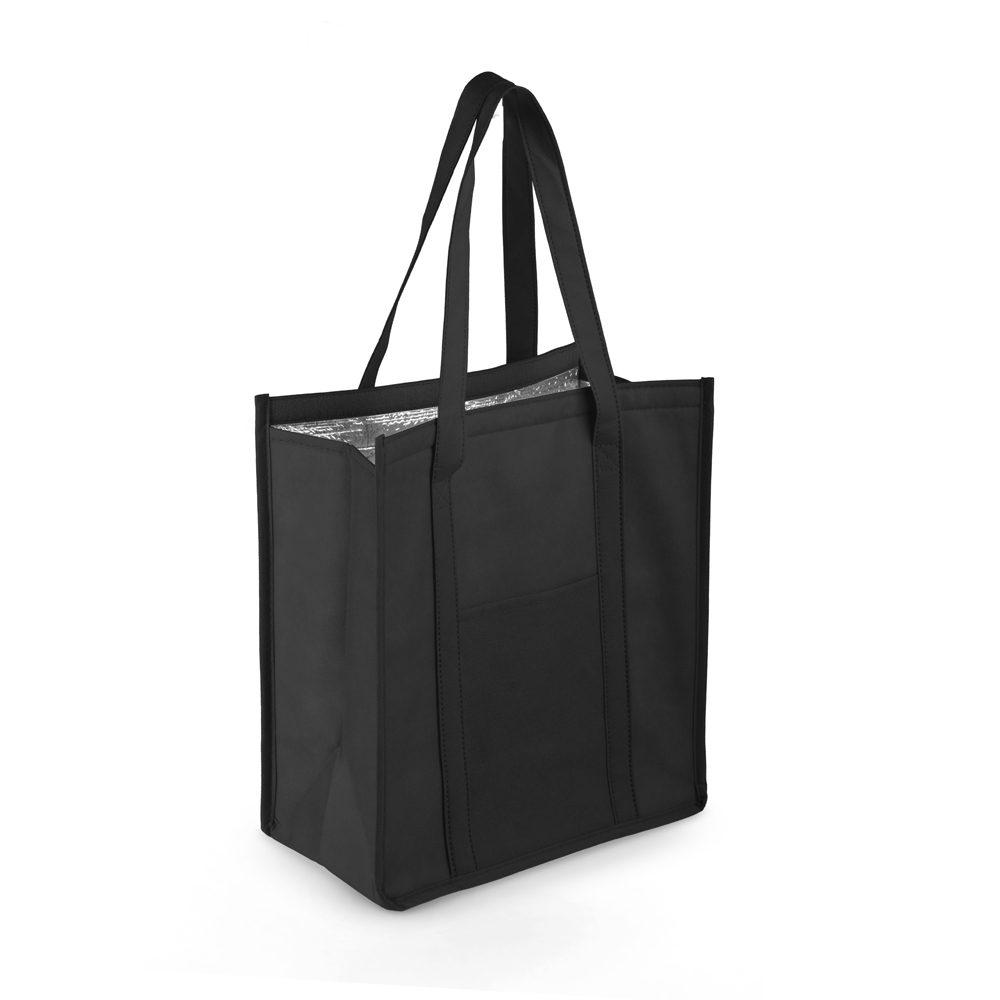 Sacola Térmica em TNT DI1739 na cor Preto, brinde personalizado Sky Brindes