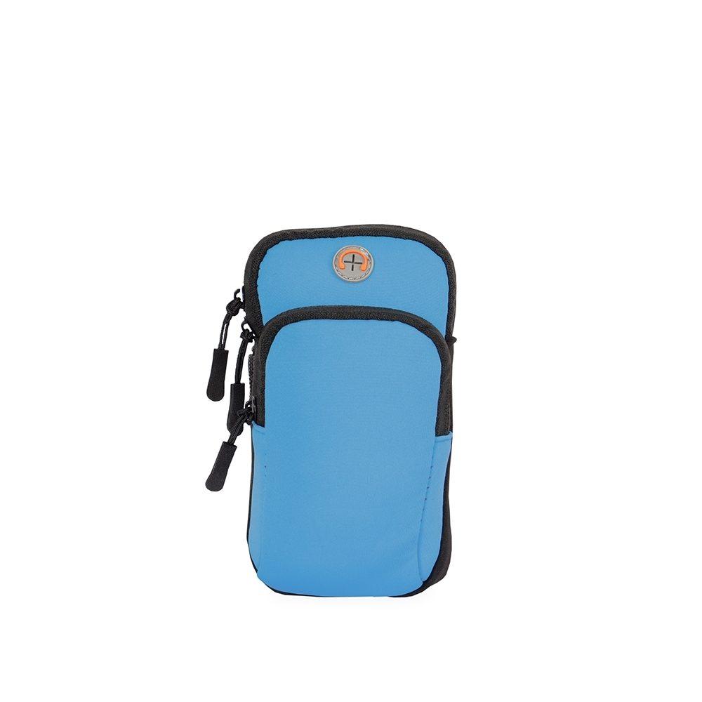 Braçadeira Esportiva Neoprene DI1744 na cor Azul, brinde personalizado Sky Brindes