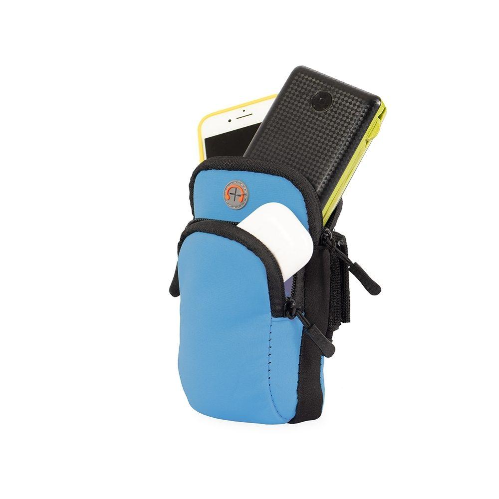 Braçadeira Esportiva Neoprene DI1744 na cor Azul, brinde personalizado Sky Brindes