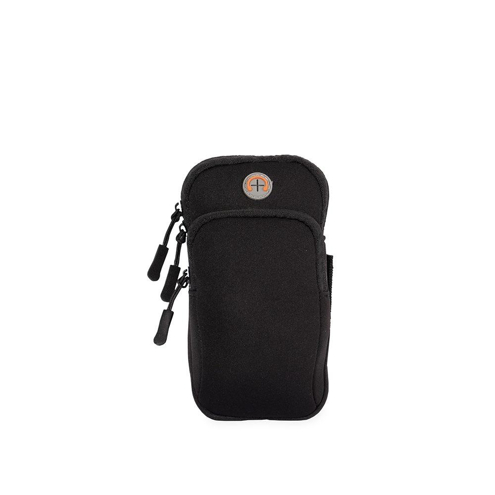 Braçadeira Esportiva Neoprene DI1744 na cor Preto, brinde personalizado Sky Brindes