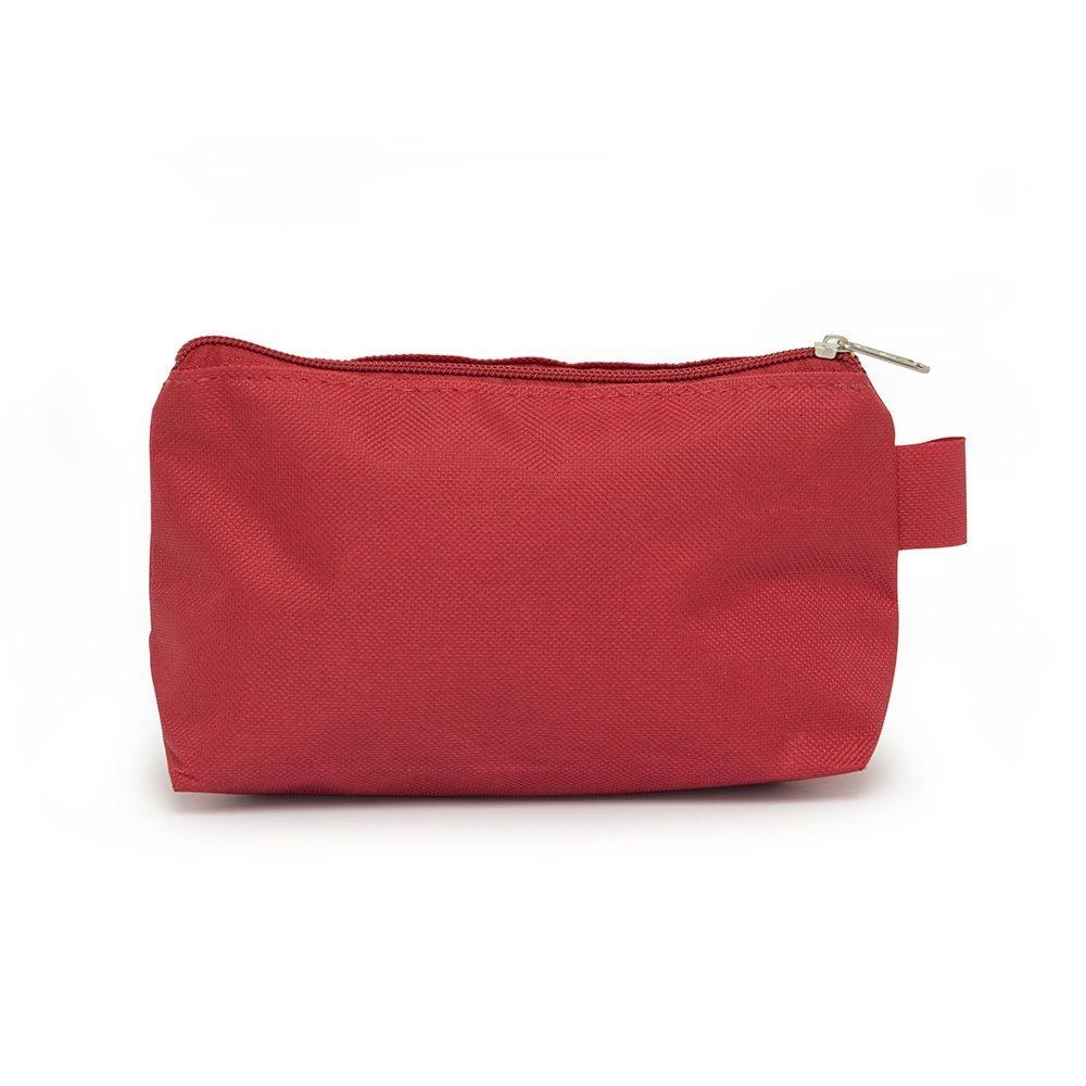 Necessaire Nylon DI1745 na cor Vermelho, brinde personalizado Sky Brindes