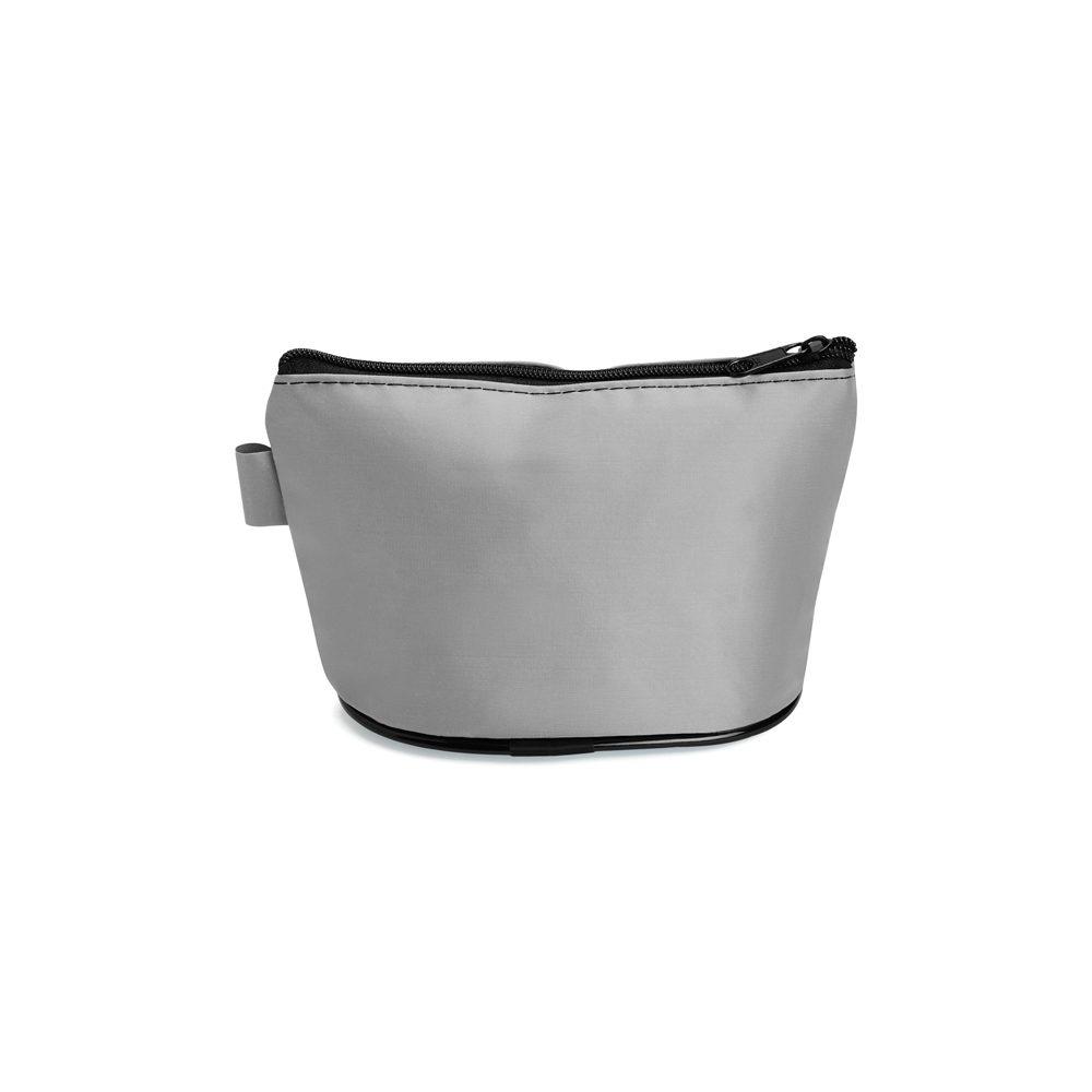 Necessaire Nylon DI1746 na cor Cinza, brinde personalizado Sky Brindes