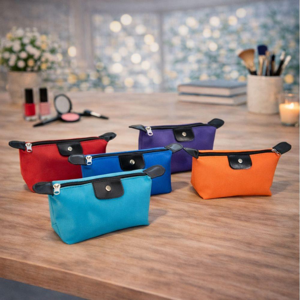 Necessaire Nylon Oxford DI1747 na cor Laranja, brinde personalizado Sky Brindes