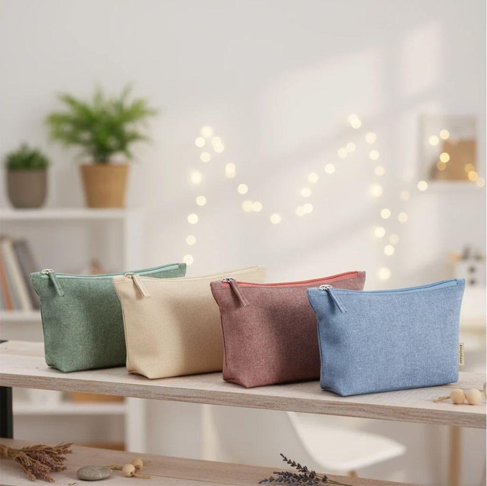Necessaire Multifunções DI1749 na cor Natural, brinde personalizado Sky Brindes