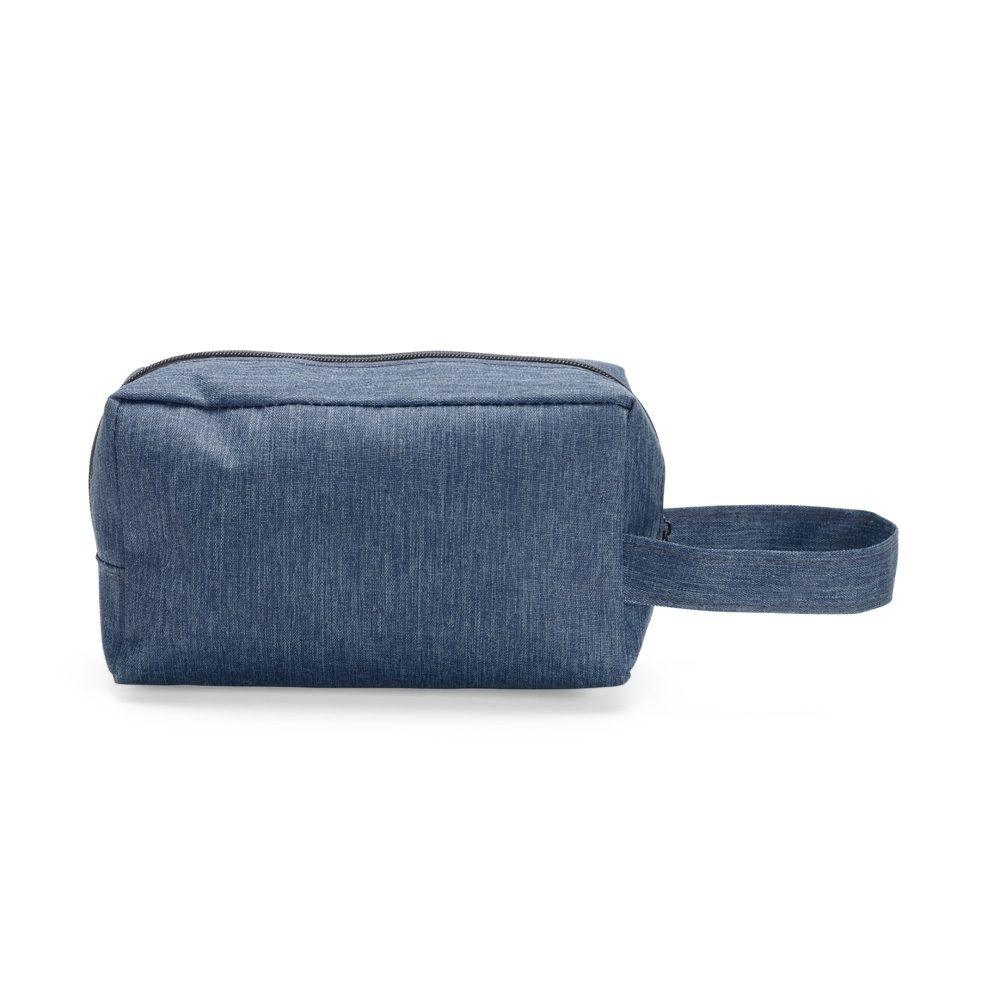 Necessaire Poliéster DI1752 na cor Azul escuro, brinde personalizado Sky Brindes