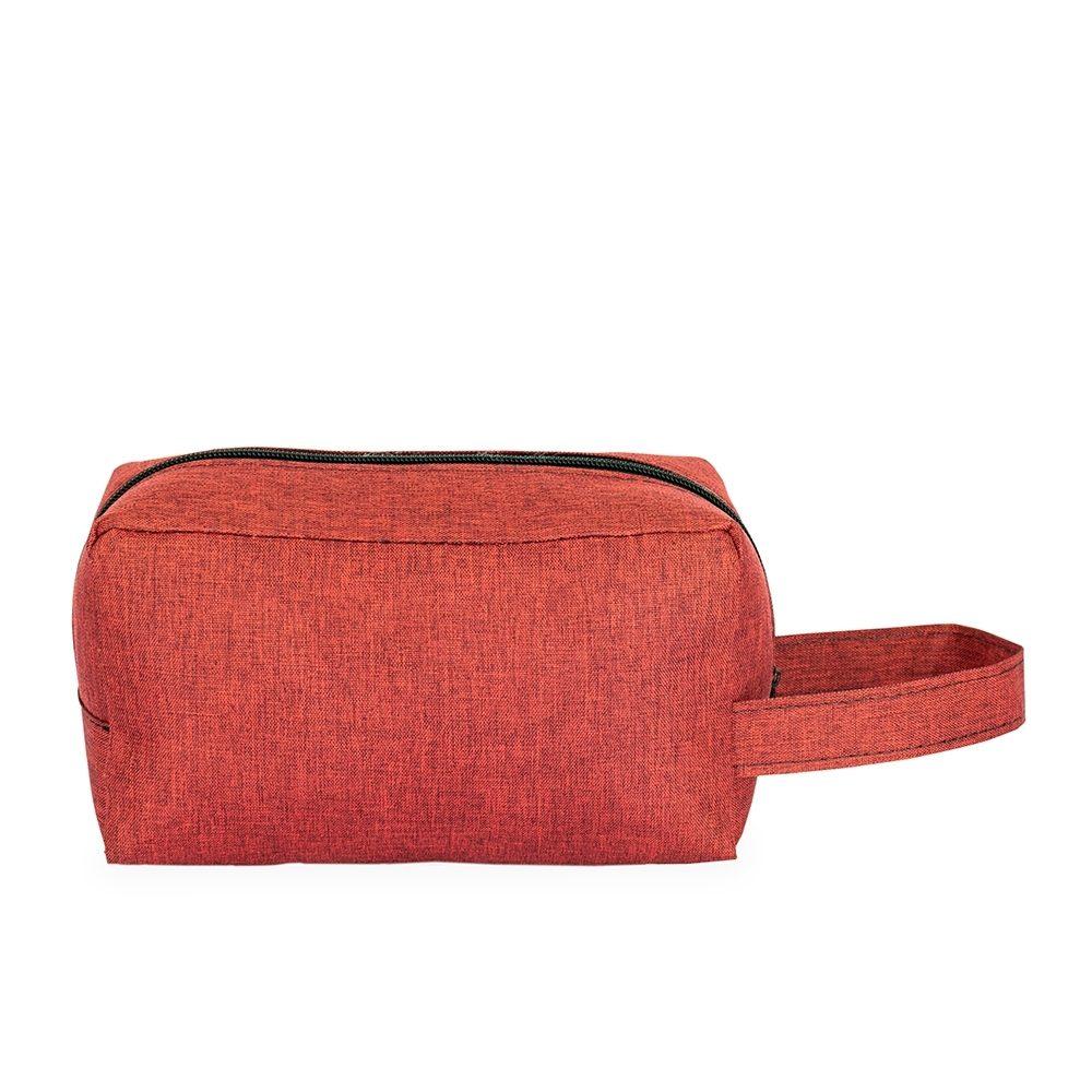Necessaire Poliéster DI1752 na cor Vermelho, brinde personalizado Sky Brindes