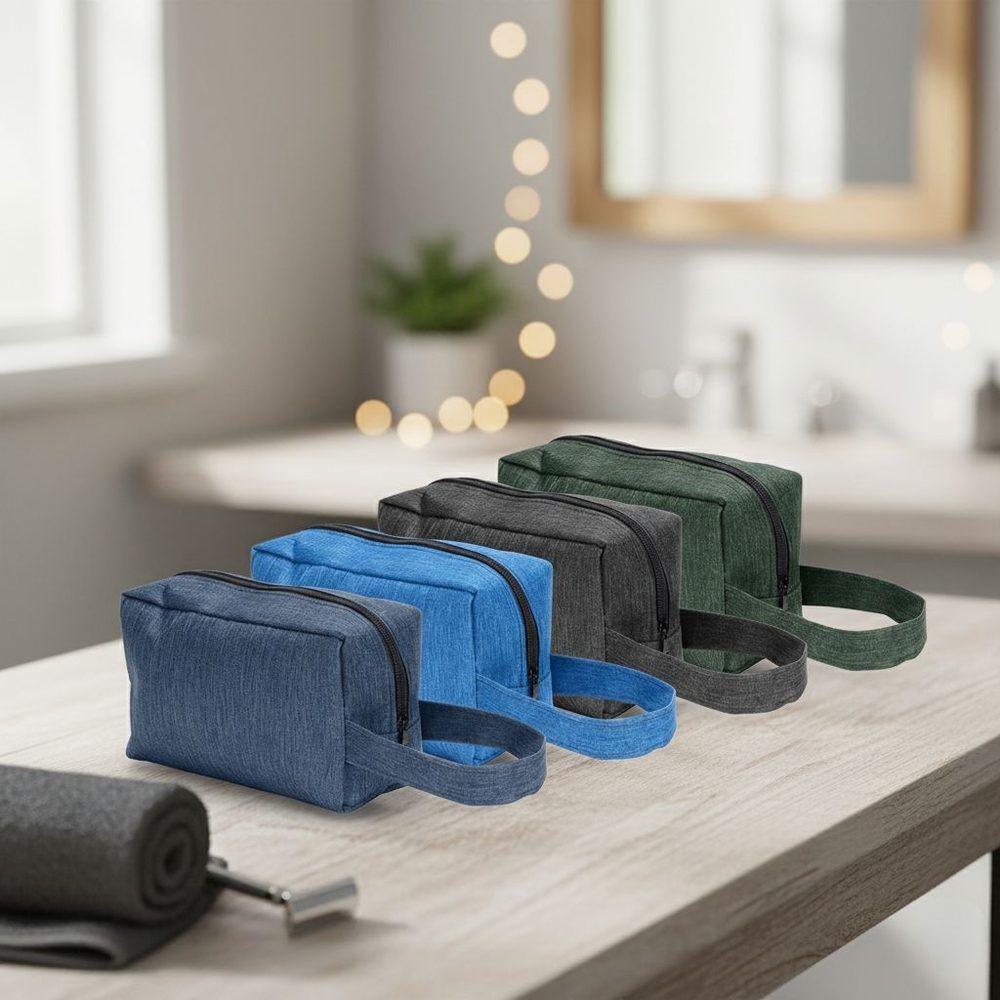Necessaire Poliéster DI1752 na cor Vermelho, brinde personalizado Sky Brindes