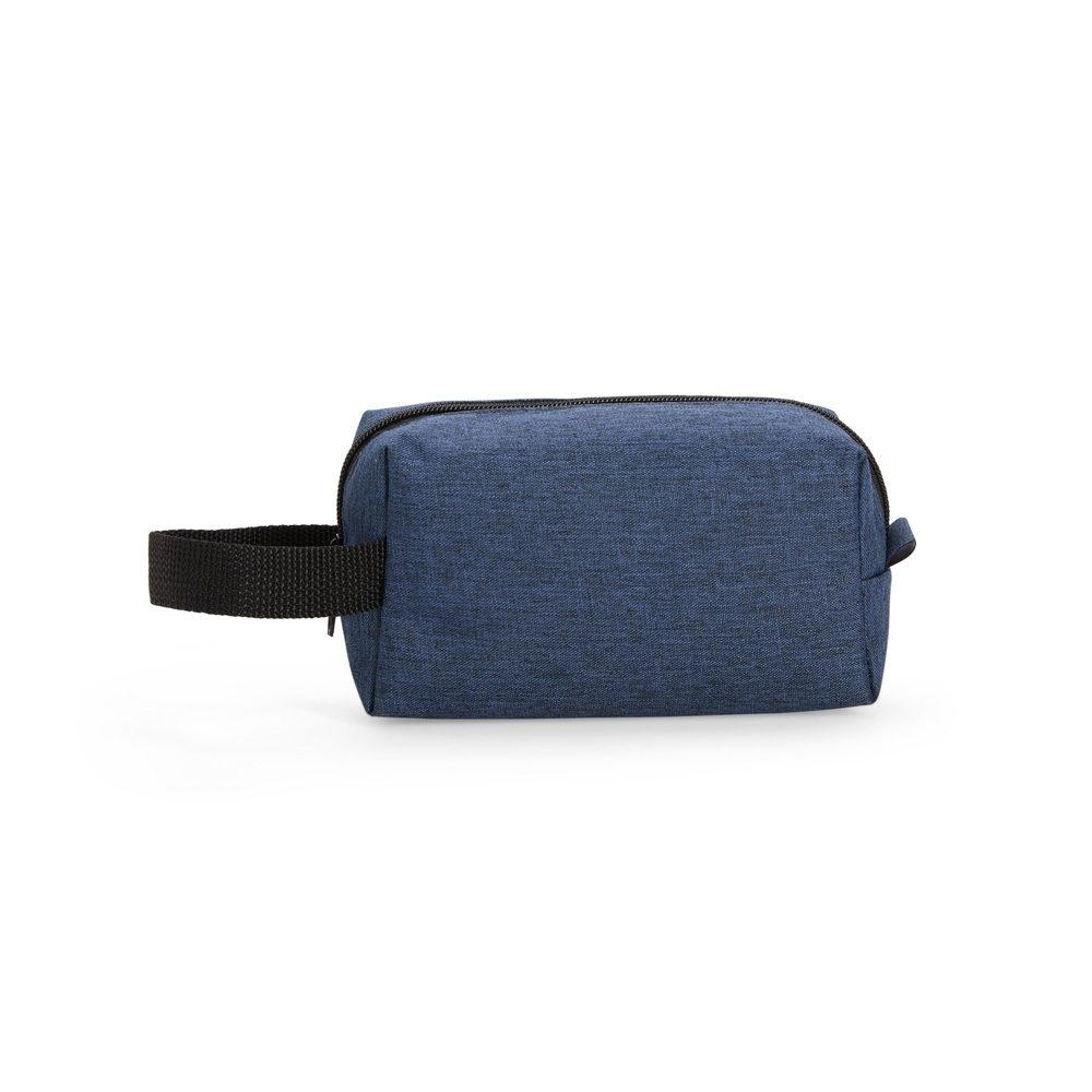 Necessaire Poliéster DI1754 na cor Azul escuro, brinde personalizado Sky Brindes