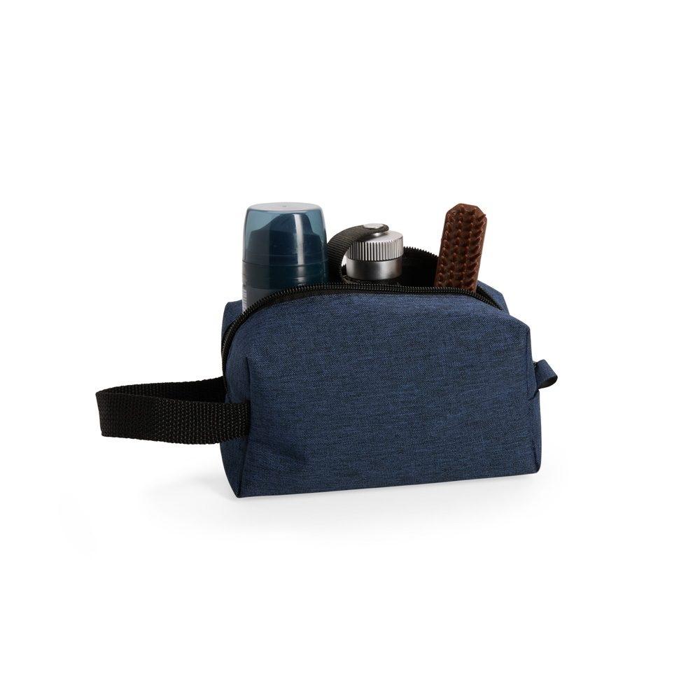 Necessaire Poliéster DI1754 na cor Azul escuro, brinde personalizado Sky Brindes