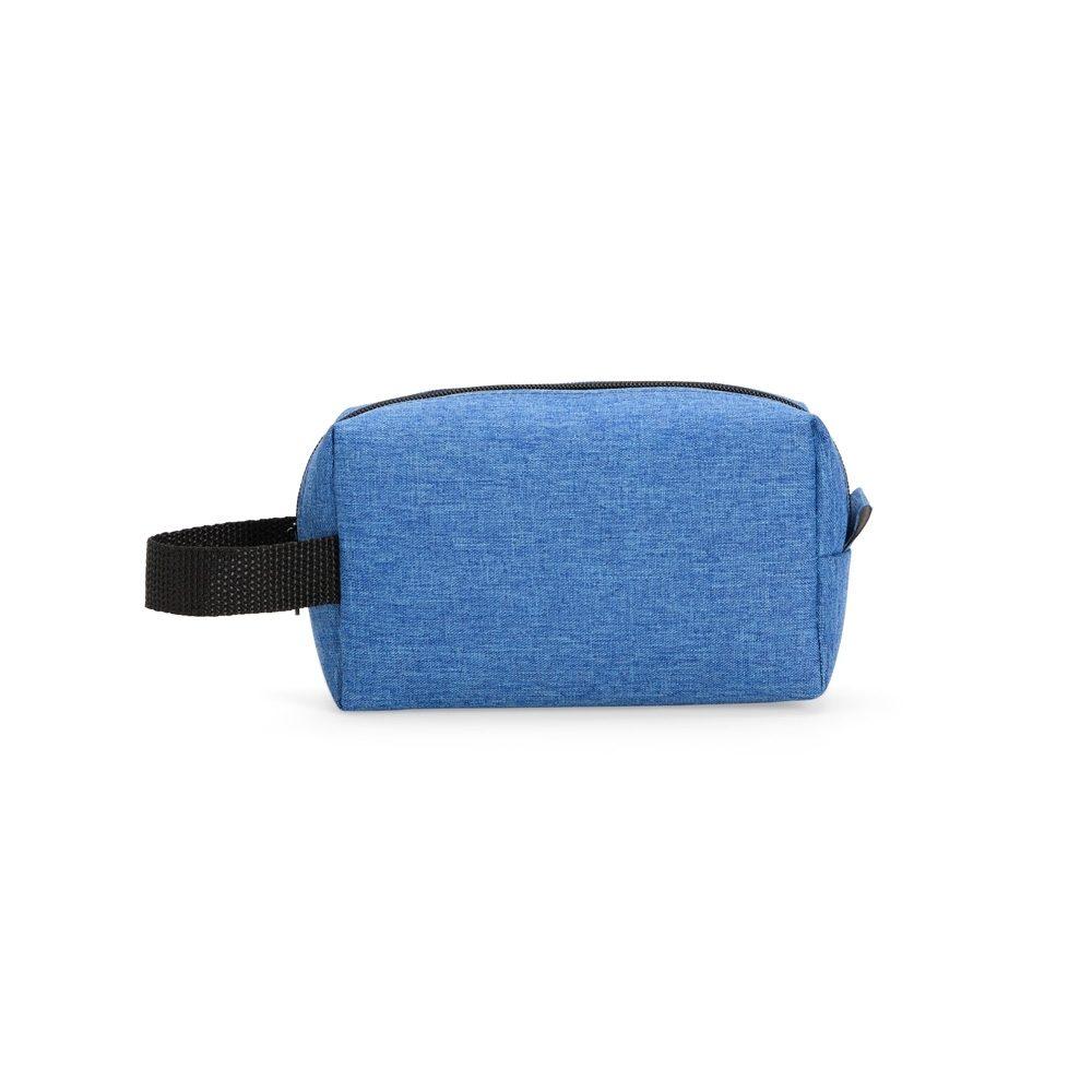 Necessaire Poliéster DI1754 na cor Azul, brinde personalizado Sky Brindes