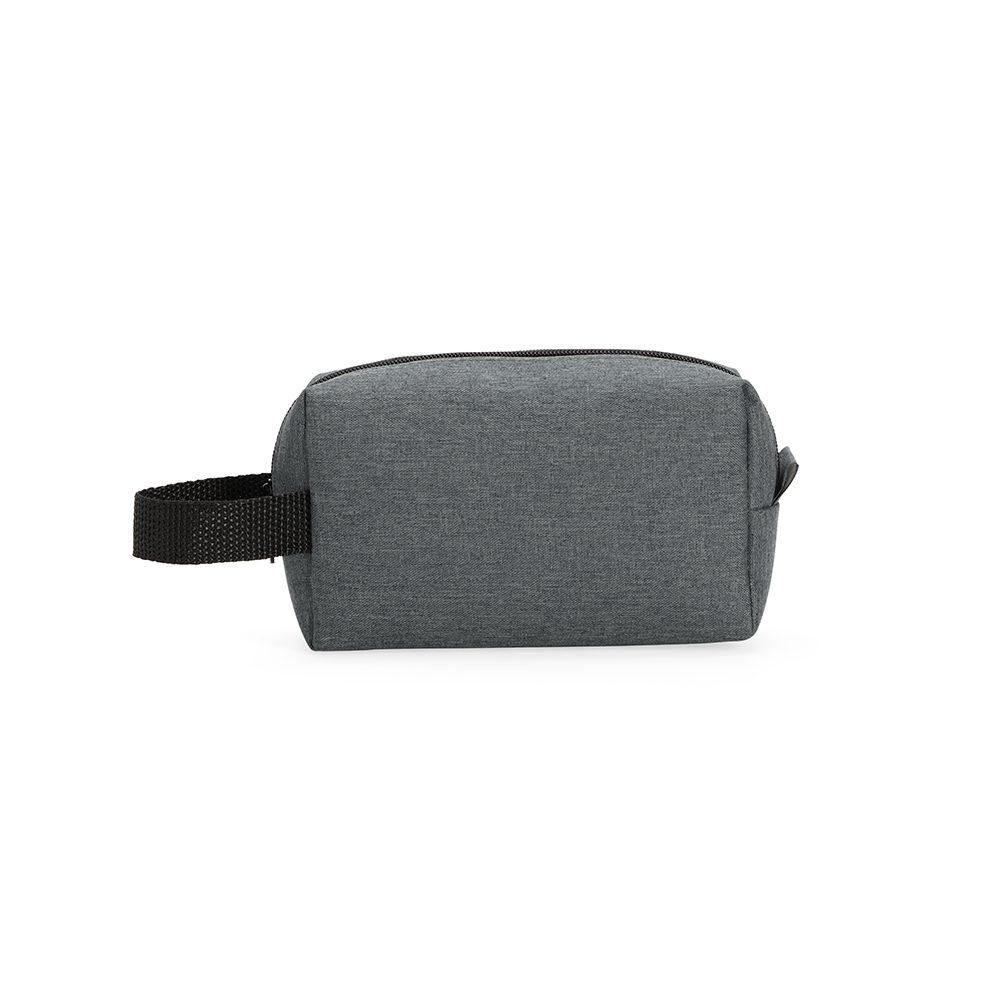 Necessaire Poliéster DI1754 na cor Cinza, brinde personalizado Sky Brindes