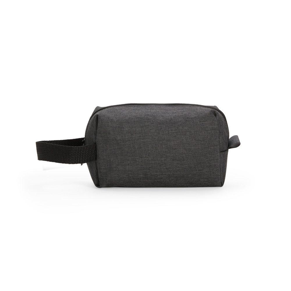 Necessaire Poliéster DI1754 na cor Preto, brinde personalizado Sky Brindes