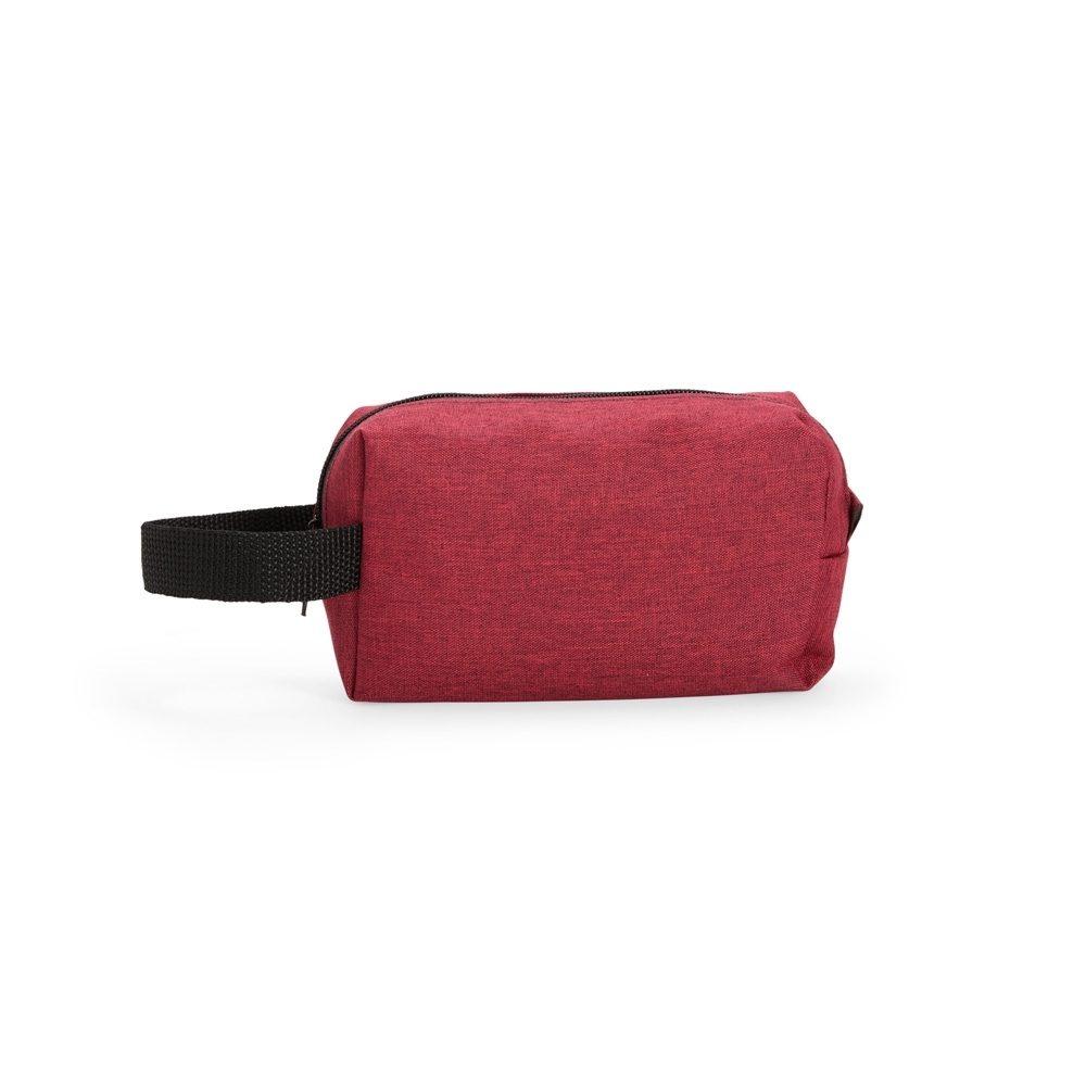 Necessaire Poliéster DI1754 na cor Vermelho, brinde personalizado Sky Brindes
