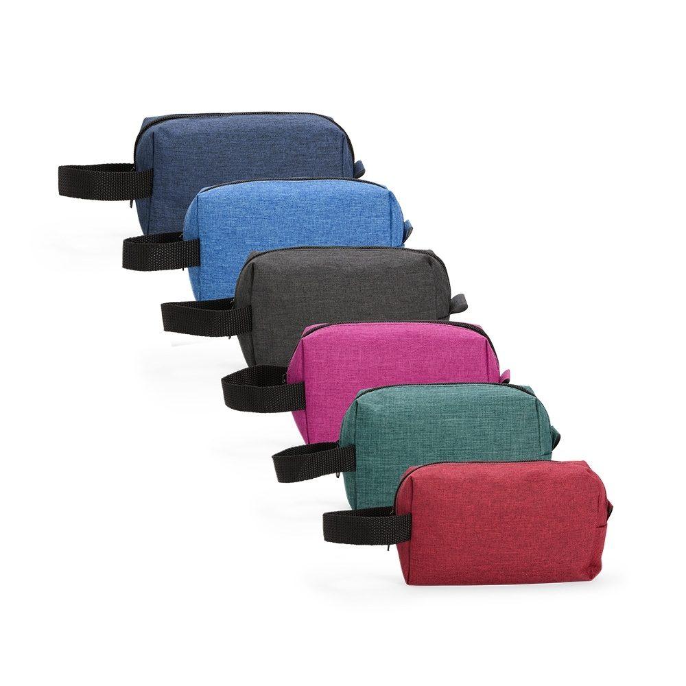 Necessaire Poliéster DI1754 na cor Azul escuro, brinde personalizado Sky Brindes