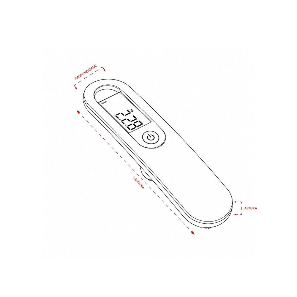 Balança Digital para Mala DI1755 na cor Inox, brinde personalizado Sky Brindes