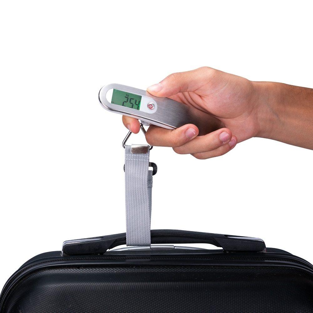 Balança Digital para Mala DI1755 na cor Inox, brinde personalizado Sky Brindes