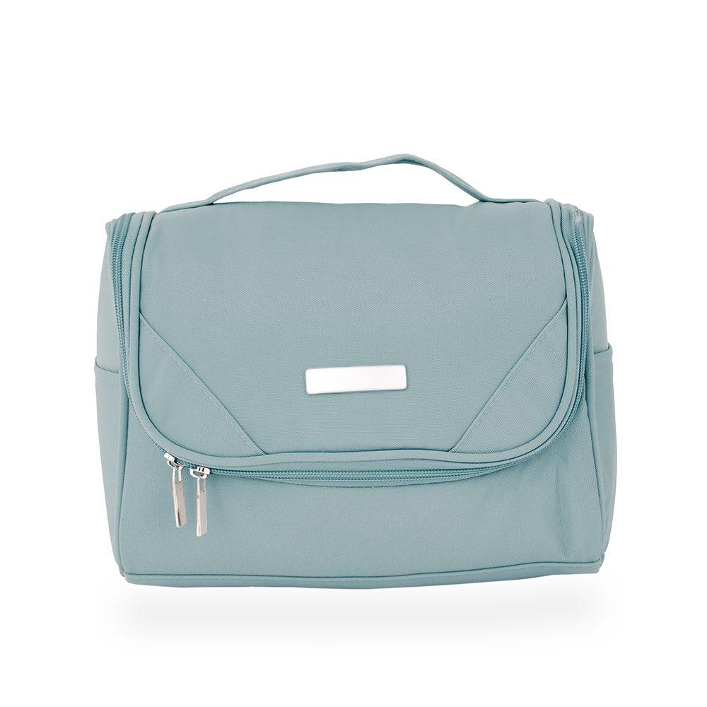 Necessaire Poliéster DI1756 na cor Azul claro, brinde personalizado Sky Brindes