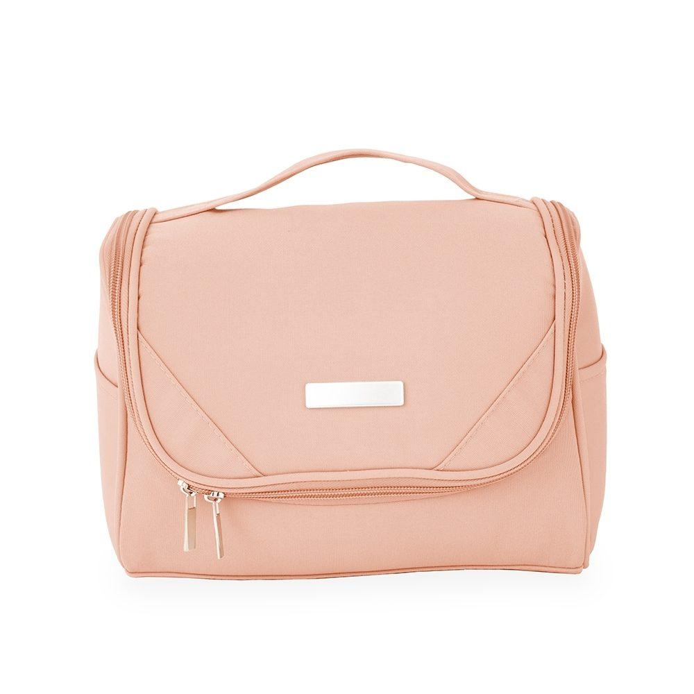 Necessaire Poliéster DI1756 na cor Rosa, brinde personalizado Sky Brindes