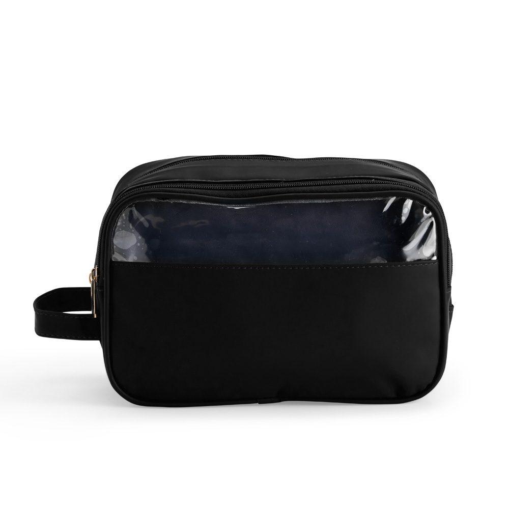 Necessaire Poliuretano DI1757 na cor Preto, brinde personalizado Sky Brindes