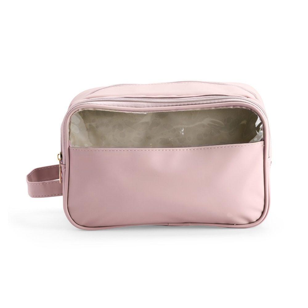 Necessaire Poliuretano DI1757 na cor Rosa, brinde personalizado Sky Brindes
