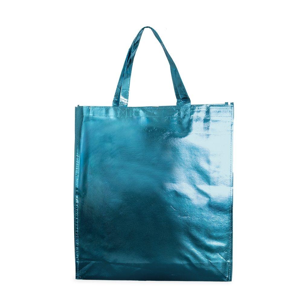 Sacola TNT Metalizado DI1758 na cor Azul claro, brinde personalizado Sky Brindes