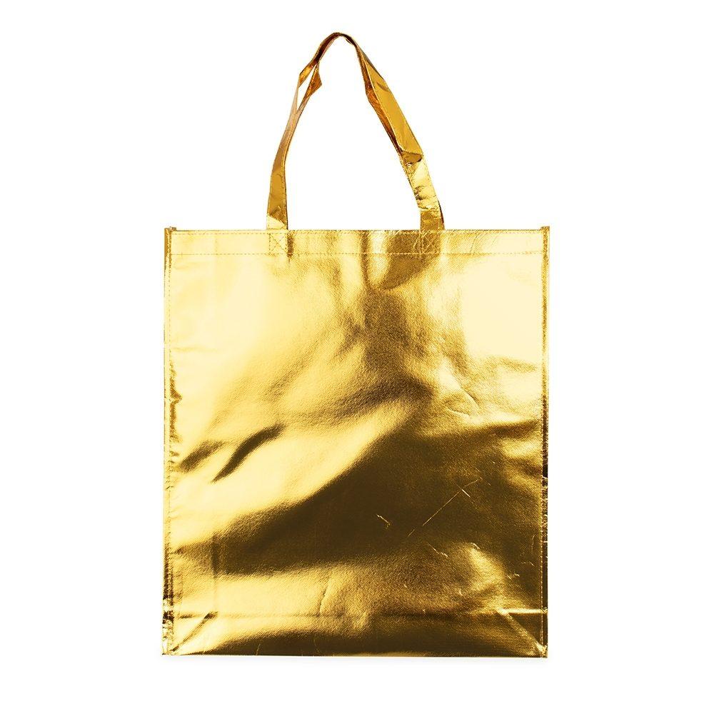 Sacola TNT Metalizado DI1758 na cor Dourado, brinde personalizado Sky Brindes