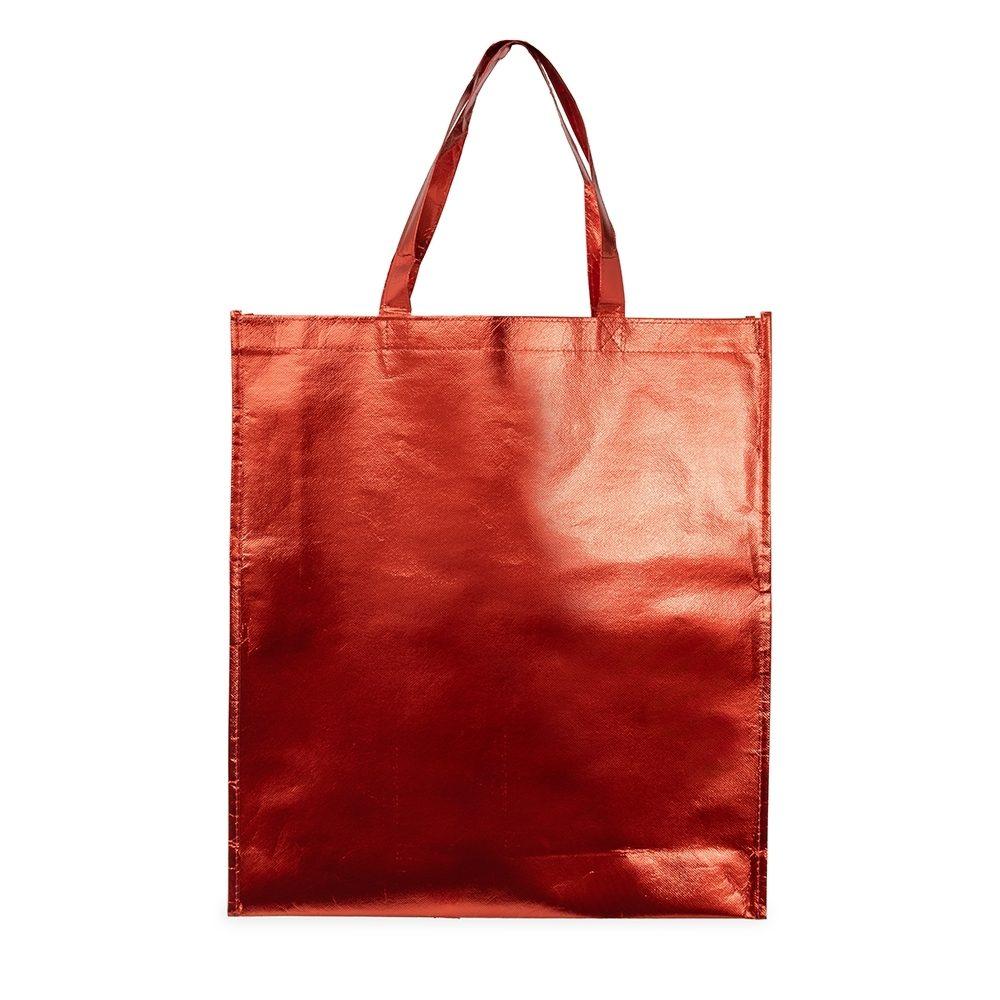 Sacola TNT Metalizado DI1758 na cor Vermelho, brinde personalizado Sky Brindes