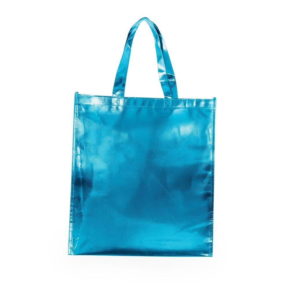 Sacola TNT Metalizado DI1759 na cor Azul claro, brinde personalizado Sky Brindes