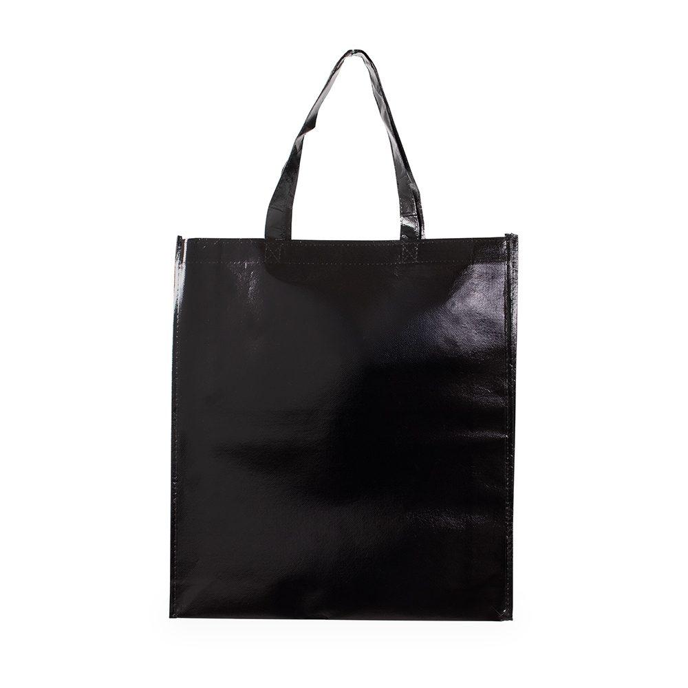 Sacola TNT Metalizado DI1759 na cor Preto, brinde personalizado Sky Brindes