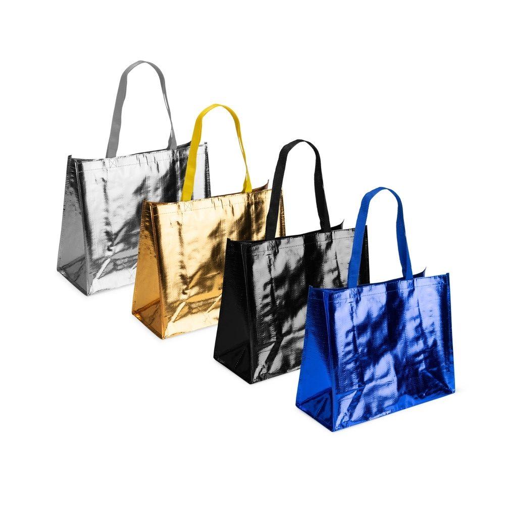 Sacola PP Metalizada DI1760 na cor Dourado, brinde personalizado Sky Brindes