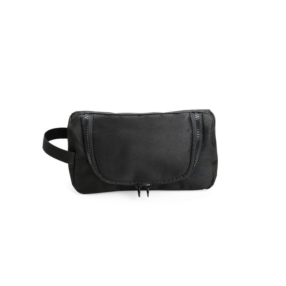 Nécessaire nylon DI1795 na cor Preto e preto, brinde personalizado Sky Brindes