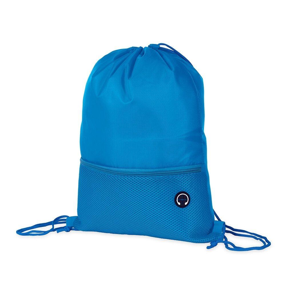 Mochila saco poliéster DI1808 na cor Azul celeste, brinde personalizado Sky Brindes