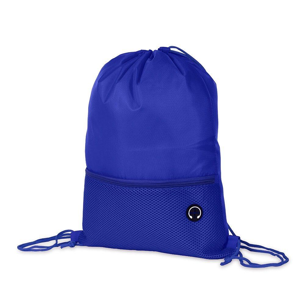 Mochila saco poliéster DI1808 na cor Azul, brinde personalizado Sky Brindes