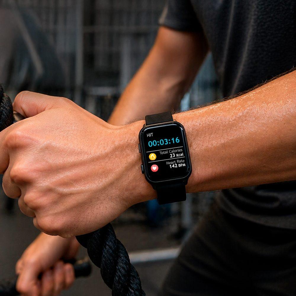 Smartwatch t62 DI1820 na cor Preto, brinde personalizado Sky Brindes