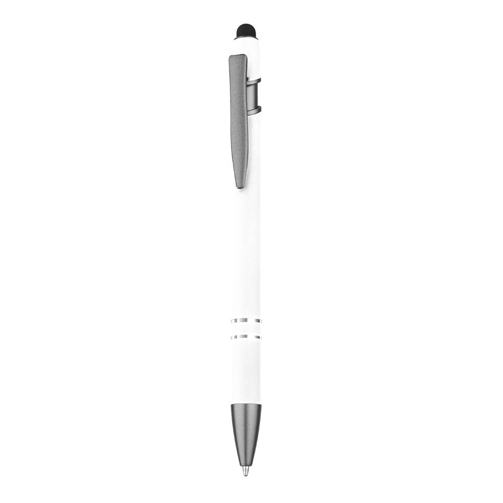 Caneta metálica DI1880 na cor Branco, brinde personalizado Sky Brindes