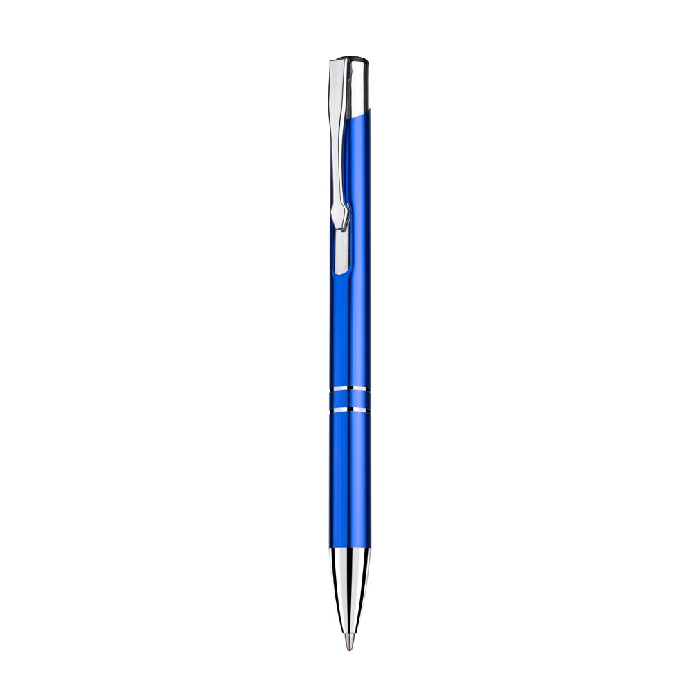 Caneta metálica DI1881 na cor Azul, brinde personalizado Sky Brindes