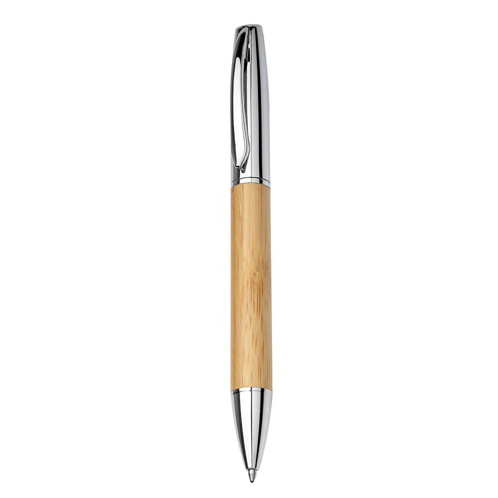 Caneta metálica DI1887 na cor Bambu e bambu, brinde personalizado Sky Brindes