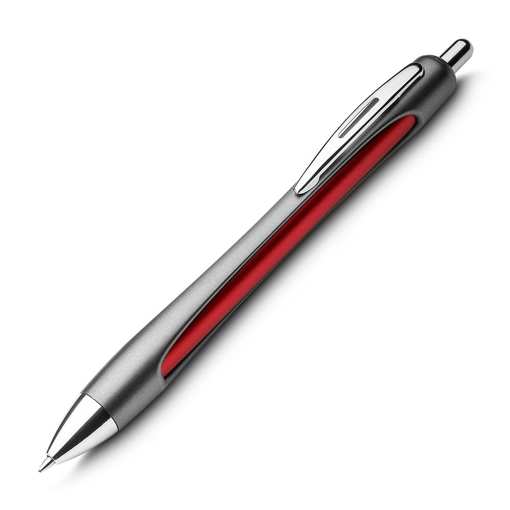Caneta metálica DI1888 na cor Vermelho, brinde personalizado Sky Brindes