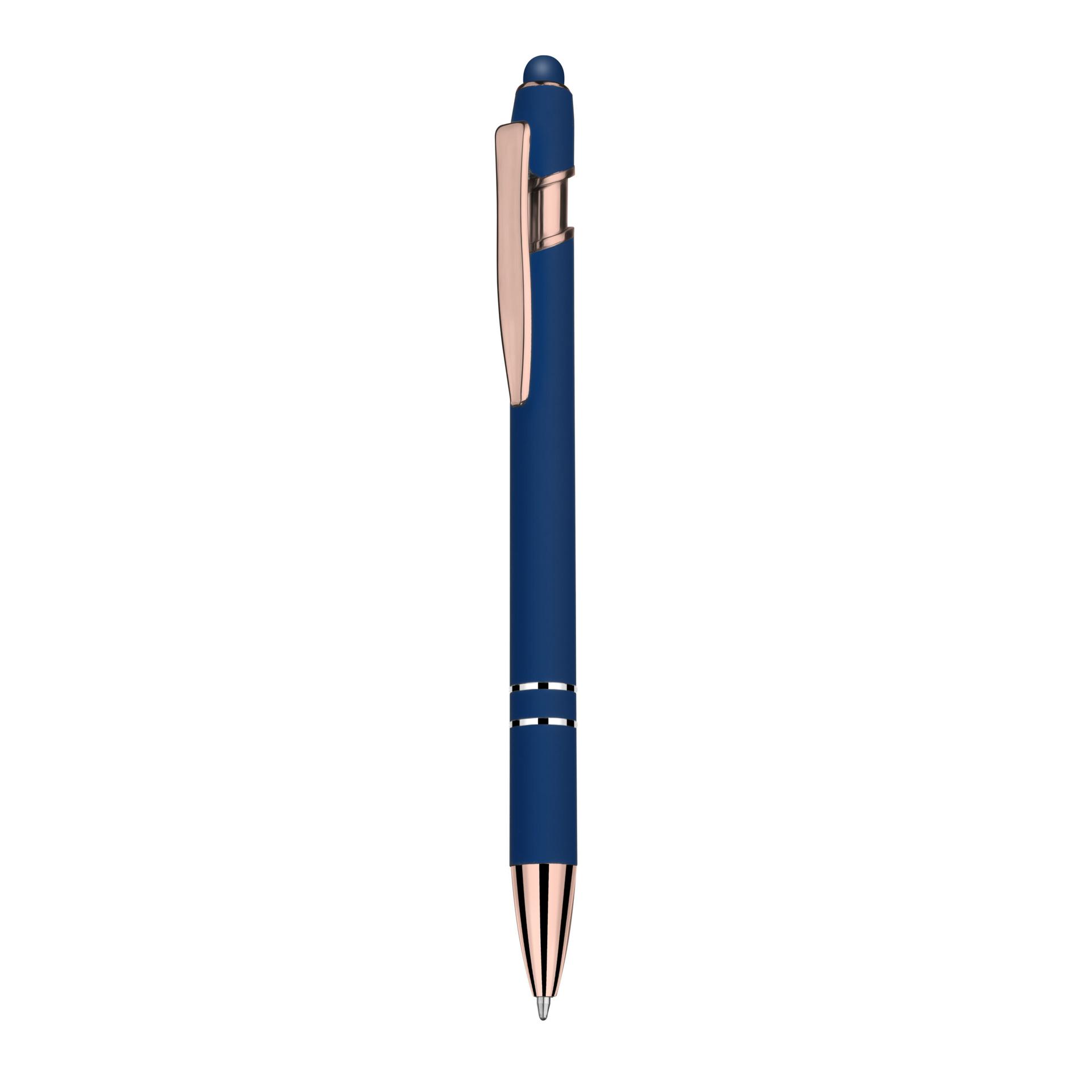 Caneta metálica DI1891 na cor Azul, brinde personalizado Sky Brindes
