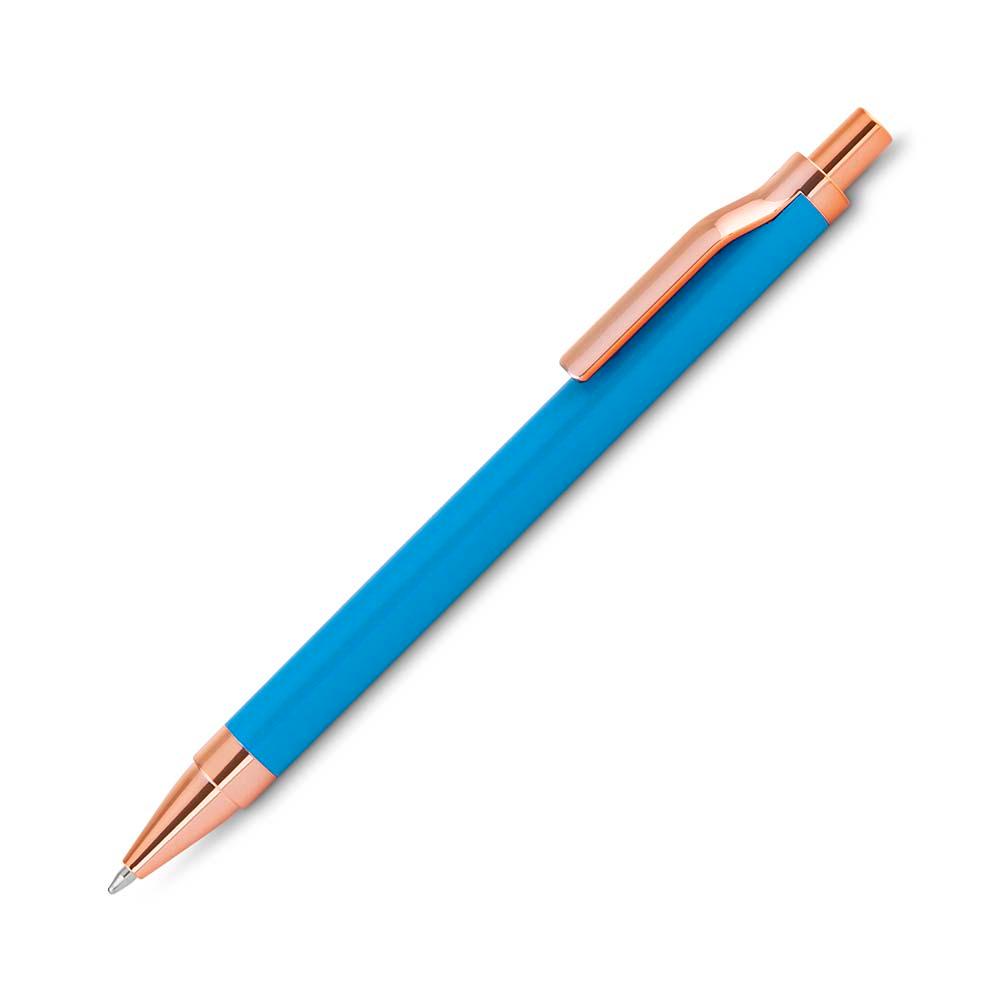 Caneta metálica DI1893 na cor Azul celeste, brinde personalizado Sky Brindes